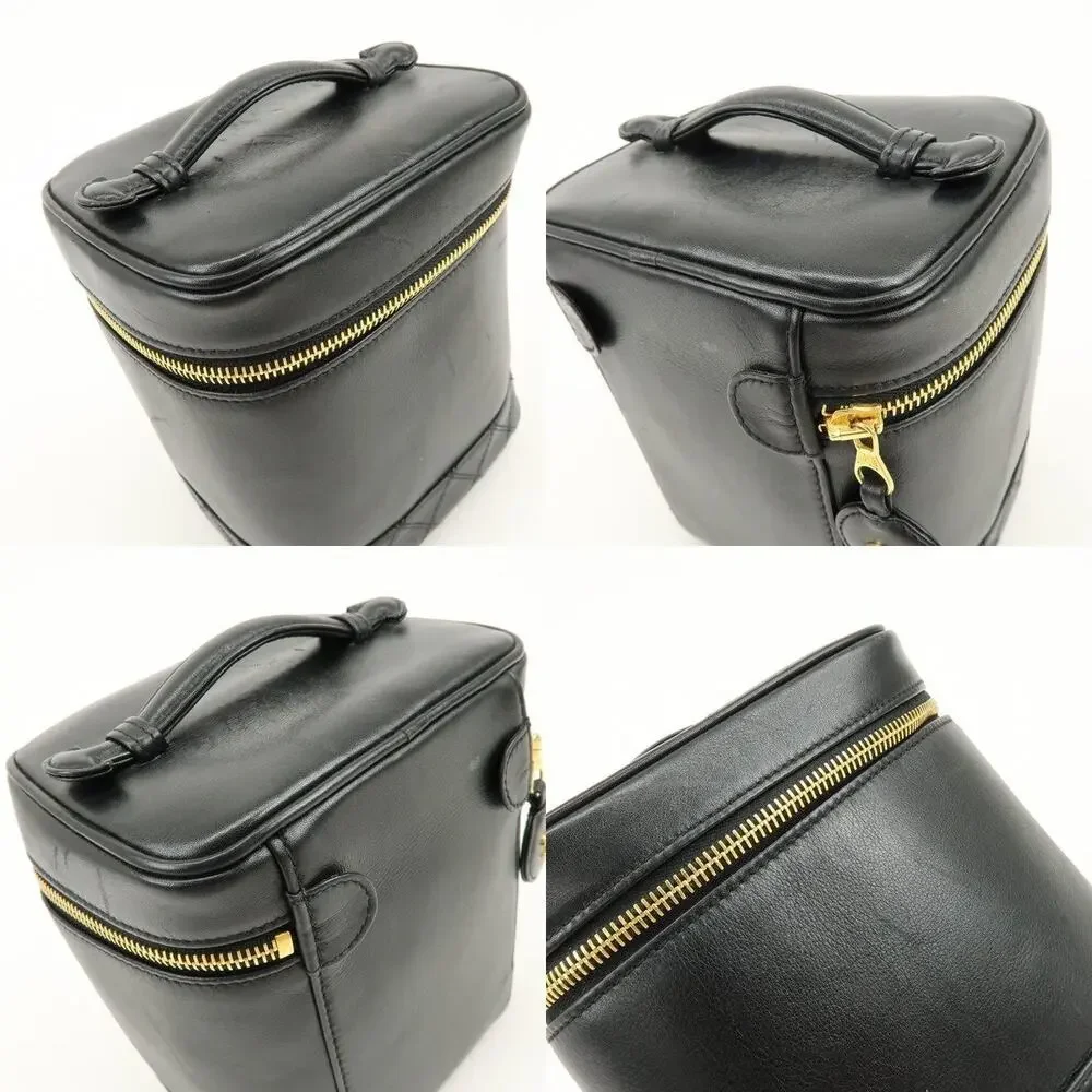 Chanel Vanity Case Lambskin Cosmetic Pouch Black